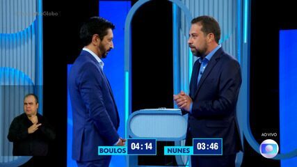 Debate SP: Boulos pergunta a Nunes sobre apoio de Bolsonaro e debatem sobre segurança