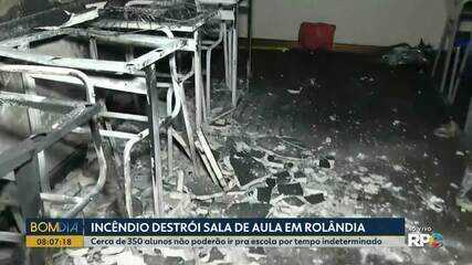 Incêndio destrói sala de aula em Rolândia