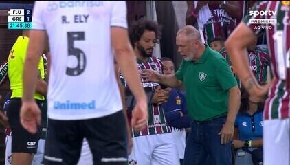 Mano Menezes e Marcelo discutem em partida do Fluminense contra o Grêmio