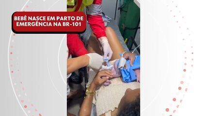 Bebê nasce em parto de emergência na BR-101 na Serra