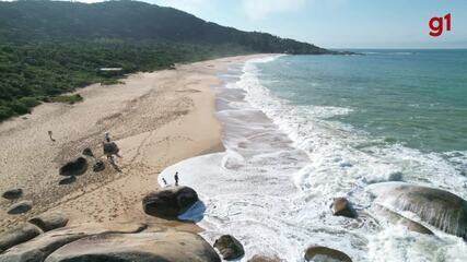 Praia de Taquarinhas é a única ainda intocada e deserta em Balneário Camboriú