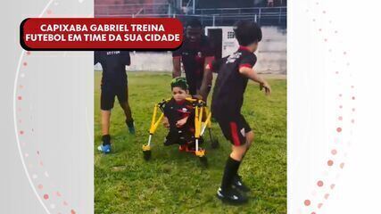 Gabriel Fontes, de 10 anos, treina no clube Serra