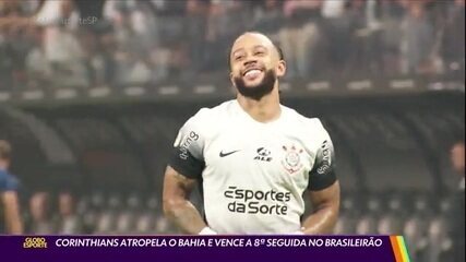 Corinthians atropela o Bahia e vence a oitava seguida no Brasileirão