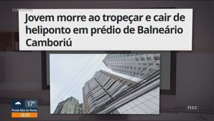 Jovem morre ao cair de heliponto em prédio de Balneário Camboriú