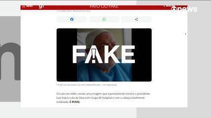 É #FAKE foto que mostra Lula com a cabeça enfaixada