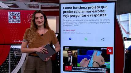 G1 em 1 Minuto: Como funciona projeto que proíbe celular nas escolas