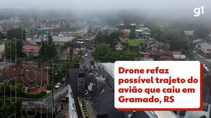 Drone refaz possível trajeto do avião que caiu em Gramado, RS