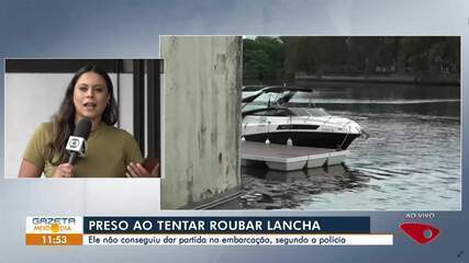 Jovem tenta roubar lancha, fica à deriva por não conseguir ligar veículo e acaba preso