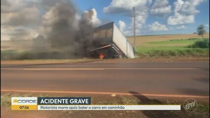 Motorista morre após carro atingir caminhão em Nuporanga, SP