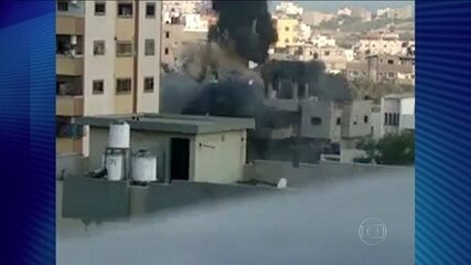 Reportagem de Rodrigo Alvarez sobre bombardeio a uma escola da ONU em Beit Hanoun, na faixa de Gaza, Jornal Nacional, 24/07/2014.