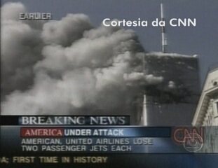 Trecho da edição especial do Jornal Hoje com a cobertura ao vivo dos atentados terroristas nos Estados Unidos, 11/09/2001.