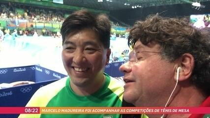 Marcelo Madureira visita competições de tênis de mesa na Rio 2016