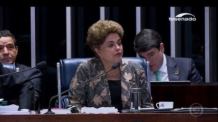 Reportagens sobre discurso de defesa de Dilma Rousseff no julgamento do impeachment no Senado. Jornal da Globo, 29/08/2016.