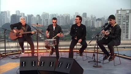 U2 canta com exclusividade no ‘Fantástico’, 22/10/2017.