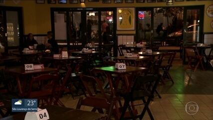 Prejuízo nos bares e restaurantes por conta da greve dos caminhoneiros. 'SPTV 1', 26/05/2018