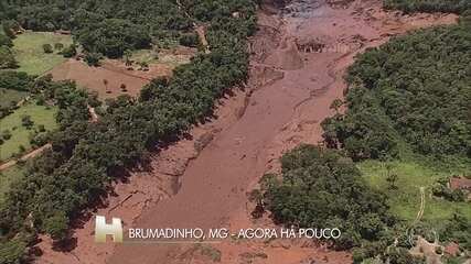 Em Boletim do Jornal Hoje, é anunciado que a Vale confirma o rompimento de barragem em Brumadinho (MG), Jornal Hoje, 25/01/2019