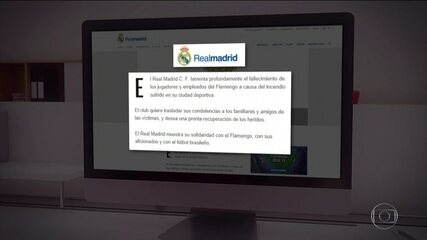 Incêndio no CT do Flamengo repercute na imprensa internacional. ‘Jornal Hoje’, 08/02/2019. 