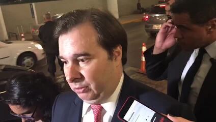 Presidente da Câmara, Rodrigo Maia, fala sobre o processo de votação do 1º turno da reforma da Previdência