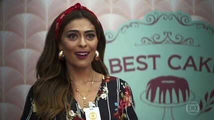 Maria da Paz chega aos Estúdios Globo para participar do 'Best Cake'