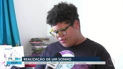 Jovem com autismo vai participar de evento geek em Campos