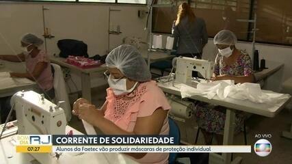 Alunos e professores da Faetec produzem máscaras de proteção individual