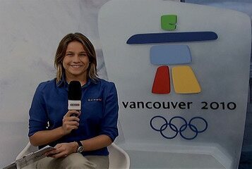 Fernanda Gentil ancora ao vivo a cobertura da Olimpíada de Inverno no Canadá para o SporTV, 12/02/2010.