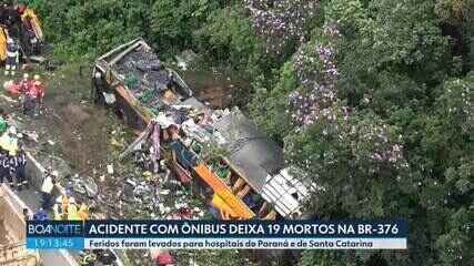 Acidente com ônibus deixa 19 mortos na BR-376