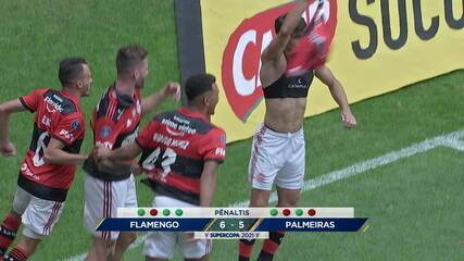 Gol do Flamengo! Rodrigo Caio cobra e marca! O Flamengo é campeão da Supercopa!!!