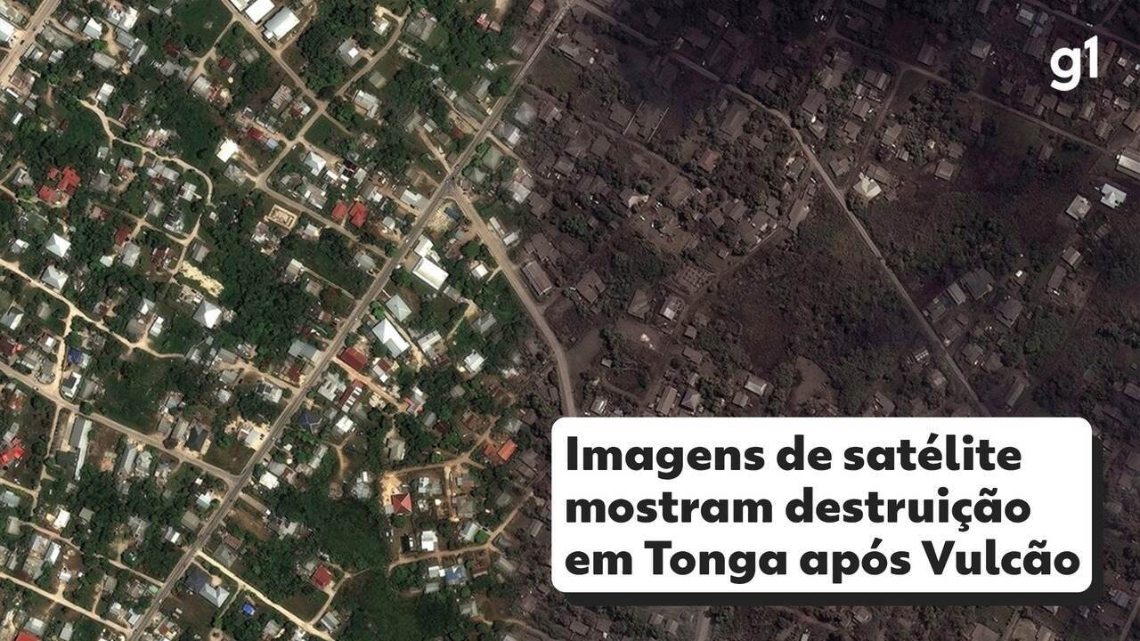 Imagens de satélite mostram destruição causada por vulcão em Tonga; veja antes e depois