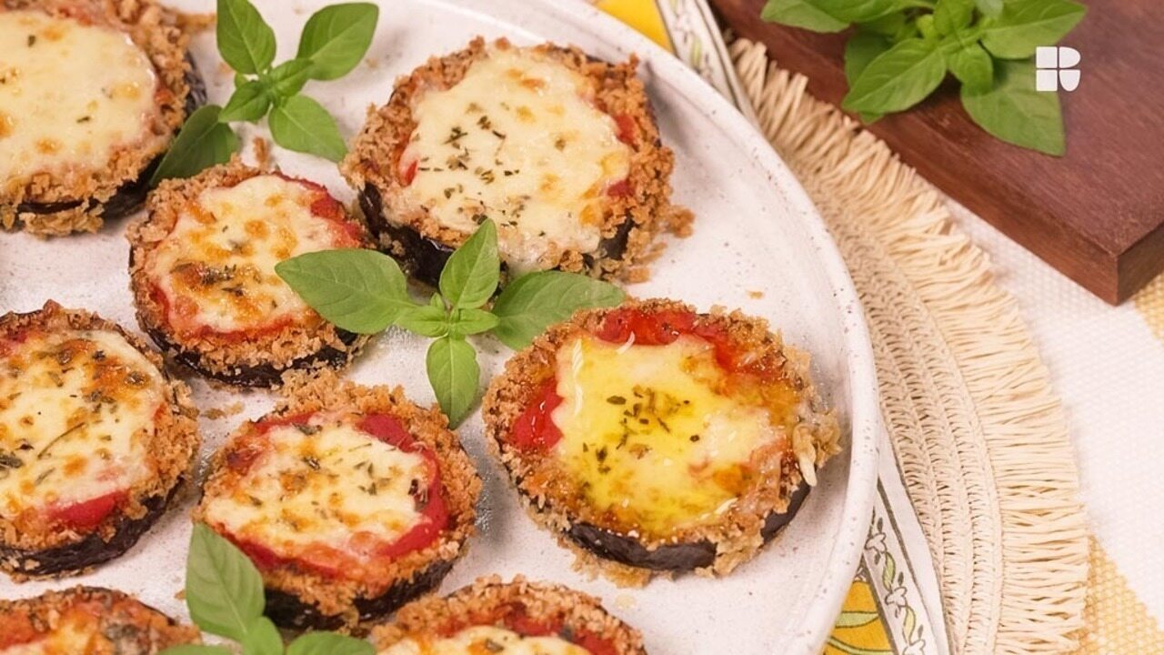 Berinjela à parmegiana na air fryer