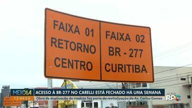 Alças de acesso à BR-277 no Carelli estão fechadas há uma semana - Obras fazem parte da revitalização da Avenida Carlos Gomes