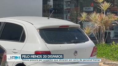 Atiradores disparam quase 30 vezes contra carro de personal trainner, em Anápolis - Polícia procura por suspeitos que atiraram no carro do personal trainer.