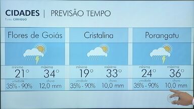 Veja a previsão do tempo para as cidades de Goiás - A semana vai começar com risco de tempestades para quase 100 municípios goianos, segundo previsão e alerta emitidos pelo Centro de Informações Meteorológicas e Hidrológicas do estado (Cimehgo).