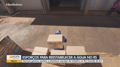 Técnicos goianos auxiliam no reestabelecimento do fornecimento de água no Rio Grande do Su - Moradores de 21 cidades do RS estão sem água.