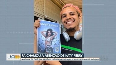 Fã goiana espalha cartazes divulgando nova música de Katy Perry e é notada pela cantora - Madson espalhou cartazes por Goiânia e acabou chamando a atenção da diva do pop nas redes sociais.