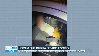 Motorista encontrado dormindo bêbado no carro com filho de 3 anos é solto - Motorista foi encontrado dormindo no carro com filho de 3 anos, em Rio Verde