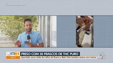 Polícia apreende 30 frascos de THC em apartamento de bairro nobre de Goiânia - Apontado como chefe do tráfico do Bueno e Bela Vista também estava com haxixe.