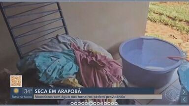 Moradores de Araporã reclamam da falta de água na cidade - Moradores sem água nas torneiras pedem providências.