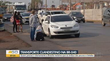 Transporte clandestino continua circulando na BR-040, no Entorno de Brasília - Carros sem autorização são flagrados embarcando passageiros em cidades como Luziânia, distrito do Jardim Ingá, Cidade Ocidental, Valparaíso de Goiás e Novo Gama.