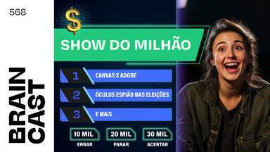 Show do Milhão, Canva vs. Adobe, óculos espião nas eleições, e mais [BRAINCAST 568] - Mais um Braincast com pautas mil, contando com a participação de Carlos Merigo, Bia Fiorotto, Oga Mendonça e Marko Mello.Vamos começar com o Show do Milhão, que está de volta ao SBT com Patrícia Abravanel no comando. Vamos explorar como esse clássico pode reconquistar a audiência no cenário atual, cheio de concorrentes no streaming.Em seguida, entramos disputa entre Canva e Adobe. O Canva está revolucionando o design com simplicidade e IA, enquanto a Adobe ainda é referência para profissionais. Quem está levando vantagem nessa batalha?E, finalmente, falamos sobre a prisão de um vereador no Brasil por usar óculos espiões para comprar votos, e o envolvimento de Elon Musk em campanhas políticas nos EUA. A tecnologia está fortalecendo ou sabotando a democracia?