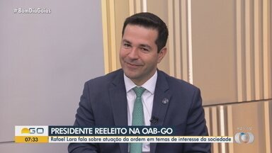 Rafael Lara é reeleito presidente na OAB-Goiás; veja entrevista ao vivo - Com 80% dos votos, ele comandará a seccional até 2027.