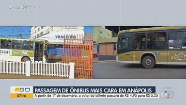 Valor da passagem do transporte público em Anápolis vai aumentar - O valor começa a ser cobrado a partir de 1º de dezembro.