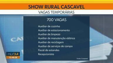 Show rural 2025 está com 700 vagas de emprego abertas - Inscrições são no parque ou na Agência do Trabalhador de Cascavel.