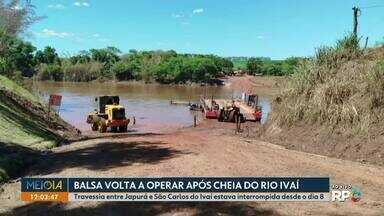 Balsa volta a operar após cheia do Rio Ivaí - Travessia entre Japurá e São Carlos do Ivaí estava interrompida desde o dia 8.