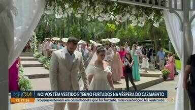 Noivos têm vestido e terno furtados na véspera do casamento - Roupas estavam em caminhonete que foi furtada, mas celebração foi realizada.