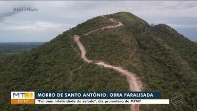 Obra é paralisada no Morro de Santo Antônio - Obra é paralisada no Morro de Santo Antônio.