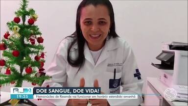 Hemonúcleo de Resende vai funcionar em horário estendido nesta quarta-feira - Doação de sangue é fundamental para salvar vidas. Saiba como doar.