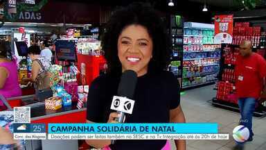 Campanha solidária de Natal da TV Integração e Sesc termina nesta sexta (20) em Uberaba - Durante a manhã, Tatiane Ferreira mostra o pit stop solidário em uma unidade do Zebu Supermercados.