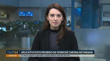 Aplicativo está proibido de oferecer carona no Paraná - Se descumprir a decisão, multa diária é de R$ 50 mil.