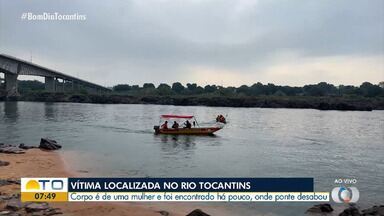 Corpo de mulher vítima de desabamento de ponte é localizado no Rio Tocantins - Corpo de mulher vítima de desabamento de ponte é localizado no Rio Tocantins